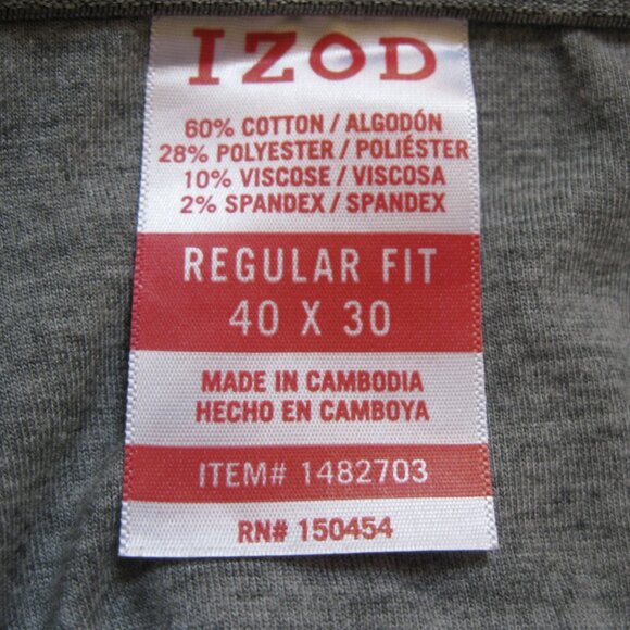 IZOD Jeans Men Ultraflex waistband Stretch Regular Fit Supersoft knit Denim Tan - Picture 9 of 15